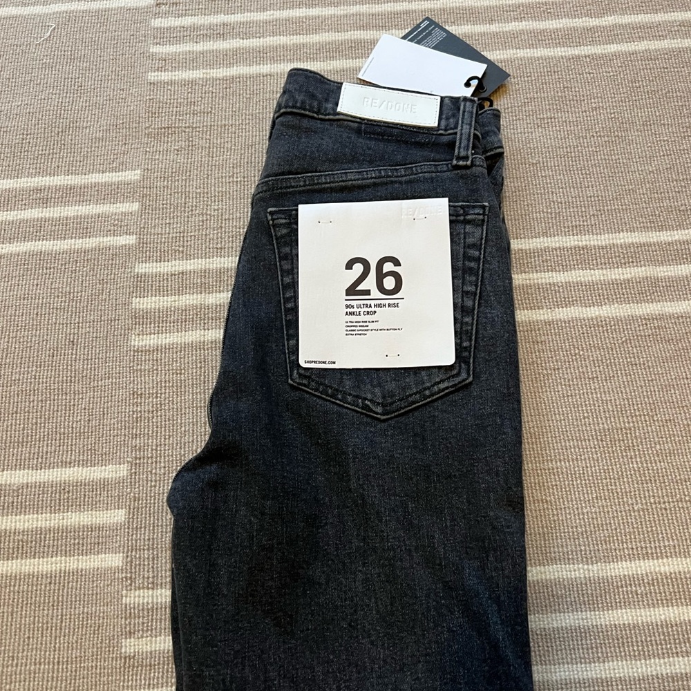 NWT re/done jeans signs 26 straight leg black